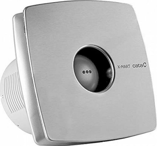 Cata X-Mart 10 Επιτοίχιος Εξαεριστήρας Μπάνιου 98mm Ασημί