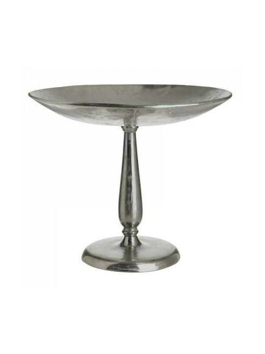 Inart Bol Decorativ Metalic cu Picior Argintiu 49x49x42cm 1buc