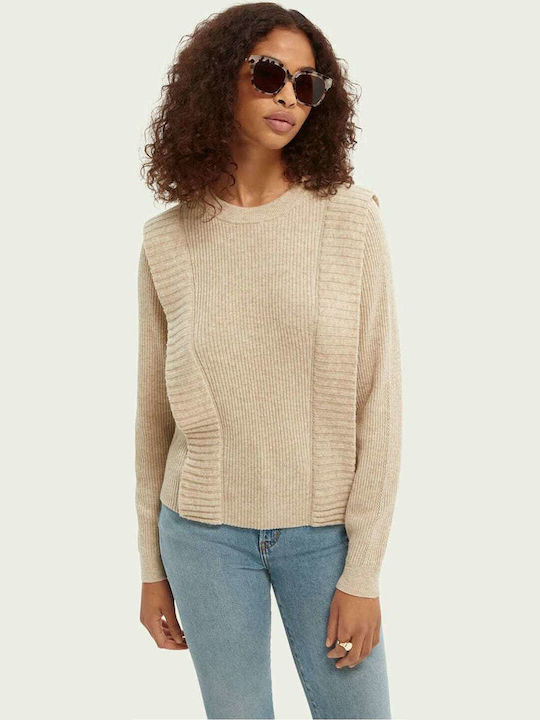 Scotch & Soda Damen Langarm Pullover Beige