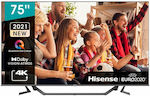 Hisense Smart Τηλεόραση 75" 4K UHD QLED A7G HDR (2021) 75A7GQ