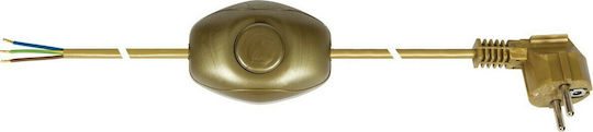 VK Lighting Netzkabel in Gold Farbe 2m 1Stück