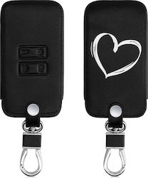 Leatherette Car Key Cover Case with 4 Buttons for Renault White