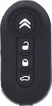 Silicone Car Key Cover Case with 4 Buttons for Citroen Black