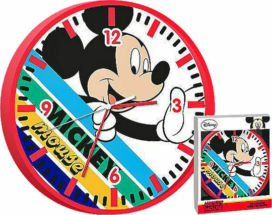 Disney Kids Plastic Wall Clock Mickey Mouse Mickey 25x25cm