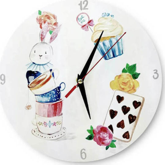 Yapadapadou Kinder Wanduhr Alice im Wunderland Hölzernes 25εκ.