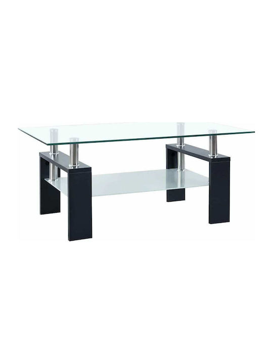Rectangular Central Coffee Table Wooden Black /...