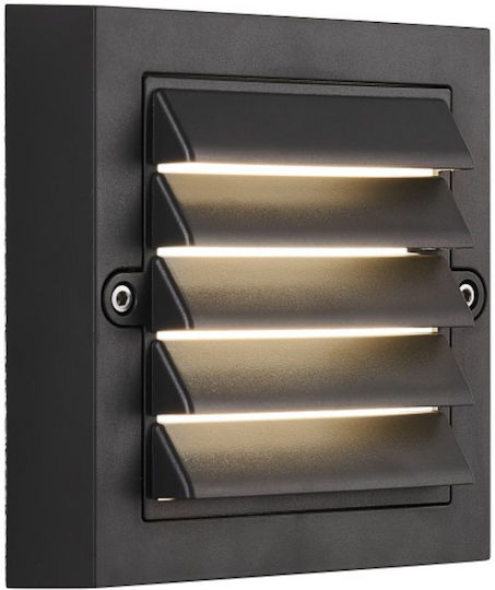 Spot Light Wall-Mounted Outdoor Ceiling Light LED IP65 6W with Warm White Light 13.5x13.5εκ.