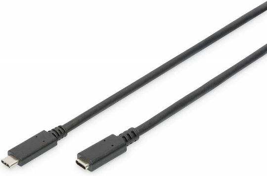 Digitus USB 2.0 Cable USB-C Male - USB-C Female 100W PD Black 2m AK-300210-020-S