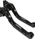 Set Brems-/Kupplungshebel für Motorräder Flexibel Einstellbar für Triumph Geschwindigkeitsdreifach Schwarz 28315571-2