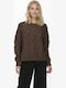 Only Damen Langarm Pullover Braun