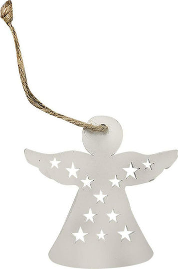 Ornament suspendat Ingeras Din lemn Alb 6.5x7buc