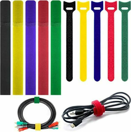 Pack of 12pcs Multicolour Velcro Cable Ties 150x12mm 87000FFR95CL