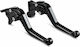 Set of Motorcycle Brake/Clutch Levers Adjustable for Sym Cruisym 300 Black 713001/SC