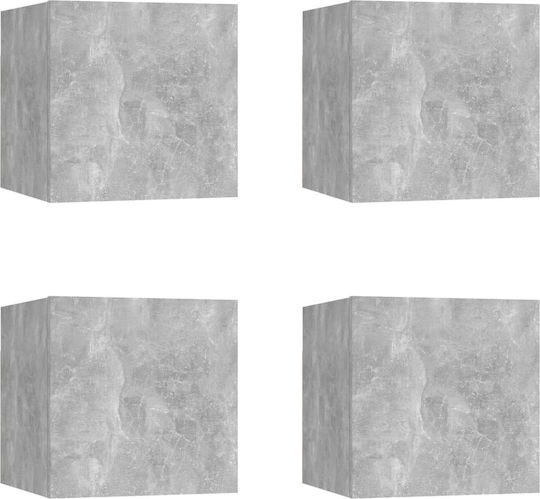 Wall Living Room Cabinet Made of Particle Board Grey Concrete 30.5x30x30cm