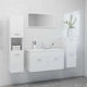 vidaXL Bench with Washbasin, Mirror & Column L90xW38.5xH46cm and Cupboard White