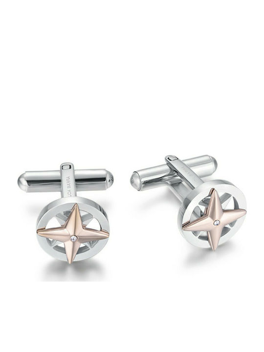 Luca Barra Cufflinks of Steel Rose Gold