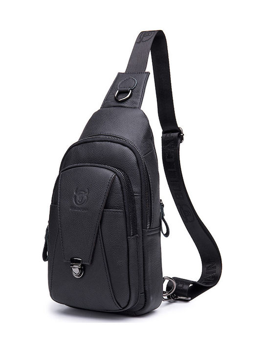 Bull Captain XB-110 Leather Men's Bag Sling Black XB110