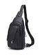 Bull Captain XB-110 Leather Men's Bag Sling Black XB110