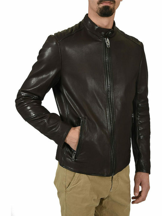 Leather Jacket Biker Orange