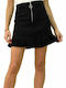 Women's knitted skirt with ruffle trim Black 8472