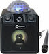 N-Gear Karaoke Speaker with Wired Microphone and Lighting Effects Disco Block 410 Black