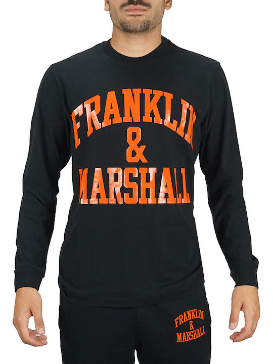Franklin & Marshall Ανδρική Μπλούζα Μακρυμάνικη Μαύρη