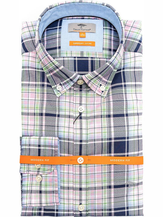 Fynch Hatton Shirt by the series Supersoft Cotton - 1121 5045 5043 Navy Check