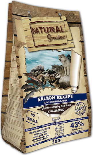 Natural Greatness Salmon Recipe 2kg Ξηρά Τροφή για Ενήλικους Σκύλους Μεσαίων & Μεγαλόσωμων Φυλών με Γαλοπούλα