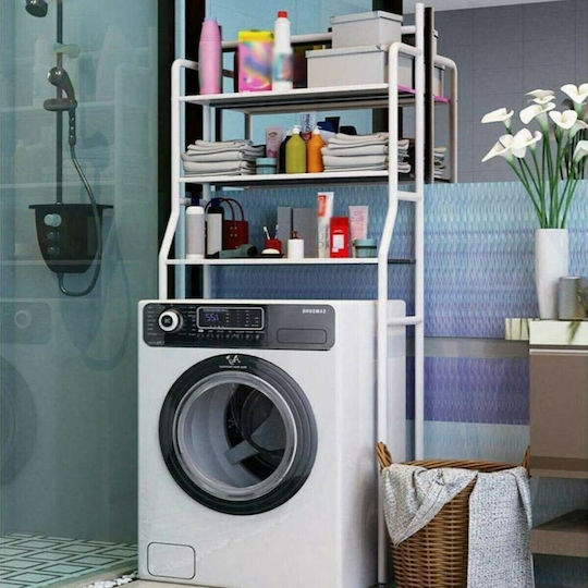 Laundry Rack Stainless Steel Επιδαπέδια Ραφιέρα Μπάνιου Μεταλλική με 3 Ράφια 68x25x160cm White Laundry Rack Stainless Steel Επιδαπέδια Ραφιέρα Μπάνιου Μεταλλική με 3 Ράφια 68x25x160cm White