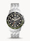 Fossil Herrenuhr 42mm Batteriebetrieb mit Silber Metallarmband