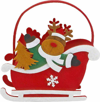 XMASfest Christmas Fabric Basket Figure Red 17.5x17x6.5cm