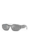 Versace Women's Sunglasses with Grey Horn-Rimmed Frame and Silver Mirror Lens VE2235 1001/6G