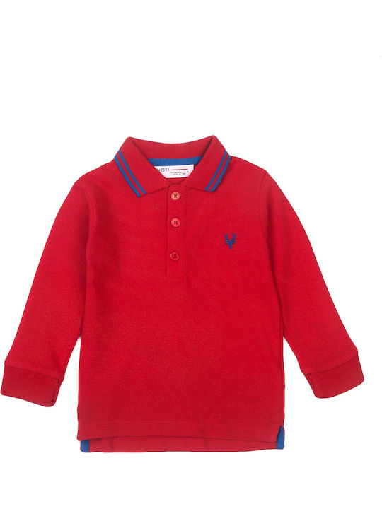 Minoti Kids Polo Long Sleeve Red