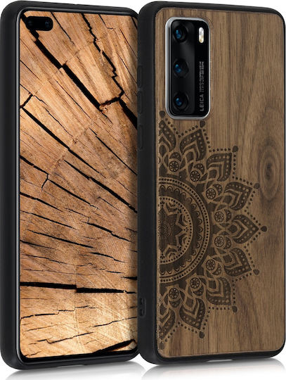 KWmobile Rising Sun Umschlag Rückseite Hölzern Dark Brown (Huawei P40)