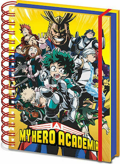 Pyramid International My Hero Academia Notebook Spiral A5 Ruled with Elastic Multicolour