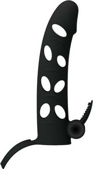 Pretty Love Plunging Pete Corona Penis Extension with Vibration Black 15.2cm