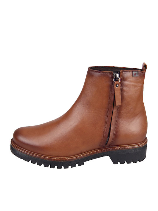 Ghete dama de piele Ankle Boots Culoare Full Face Tabac maro