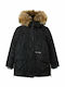Isabelle Kinderparkas Lang mit Kapuze Schwarz