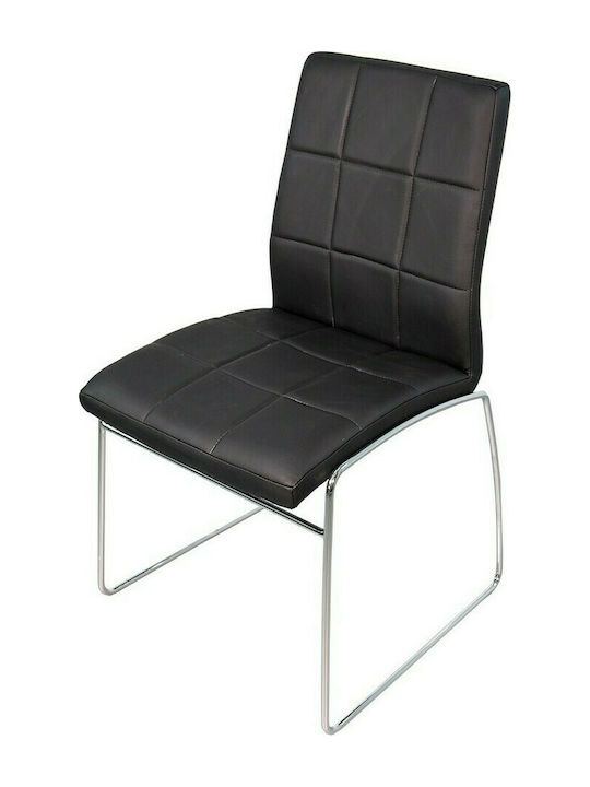 Dining Chair With Leatherette 88x49x47cm Black