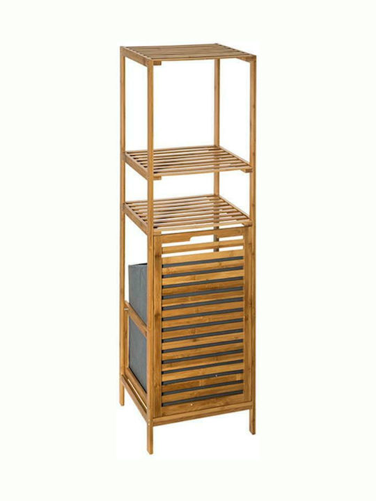 Atmosphera Bamboo Floor Bathroom Shelf Wooden with 3 Shelves 32x32x118cm