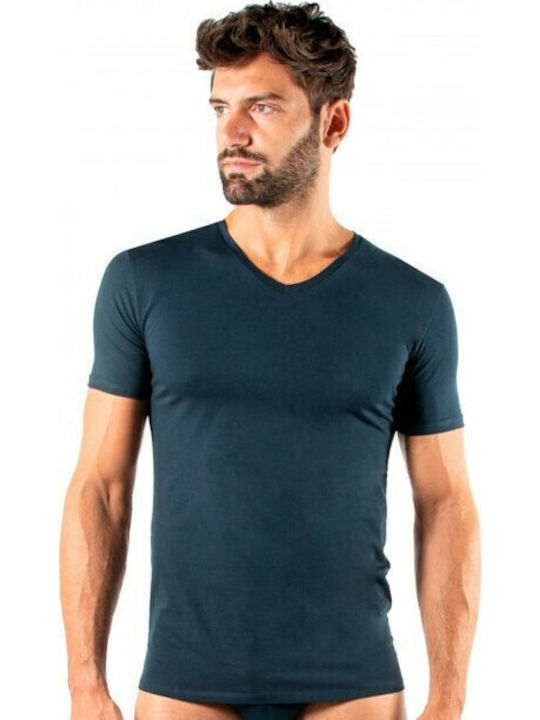 FILA Men's Short Sleeve Undershirts Navy Blue 2...