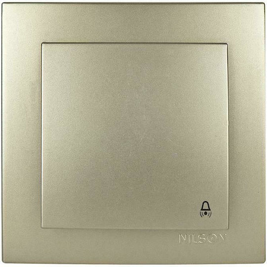 Nilson Complete Wall Push Bell Button with Frame Gold 24151012