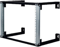 Lande Wandmontiert Rack-Schrank 9U Offener Rahmen 54x30x45.2cm Schwarz LN-WF09U1930-BL-9U