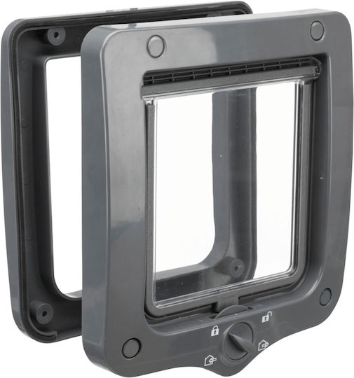 Trixie Door Dog & Cat 4Way 20x22εκ. made of Plastic in Gray Color 20 x 22cm
