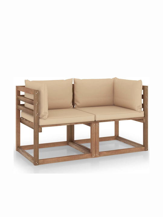 Two-Seater Sofa Outdoor from Pallets with Pillo...