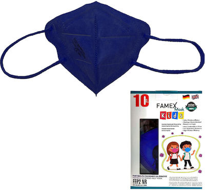 Famex Disposable Protective Mask FFP2 NR Kids Navy Blue 1pcs