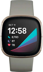 Fitbit Sense 40mm Αδιάβροχο Smartwatch με Παλμογράφο (Sage Grey/Silver)