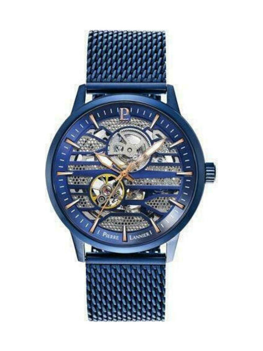 Pierre Lannier Uhr Batterie mit Blau Metallarmband