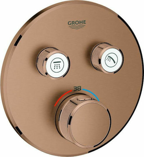 Grohe Grohtherm Smart Control Built-in Faucet Mixer for Shower 2 Exits Inox Copper
