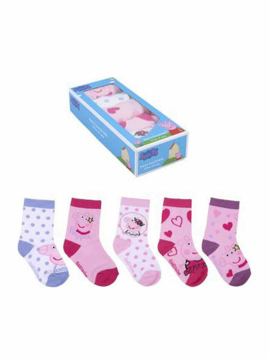 Cerda Παιδικές Κάλτσες Μακριές Peppa Pig Ροζ 5 Ζευγάρια